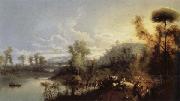 River Landscape with Figures and Cattle